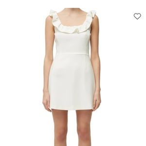 French Connection White Ruffle Dress
